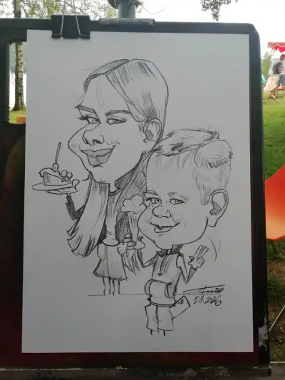Farebná karikatúra kreslená na akcii v Lipne.