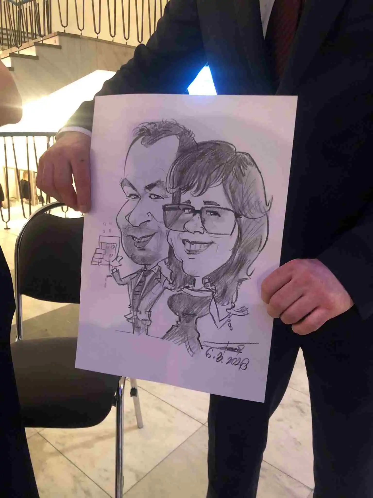 Karikatúra kreslená na plese v Nitre.