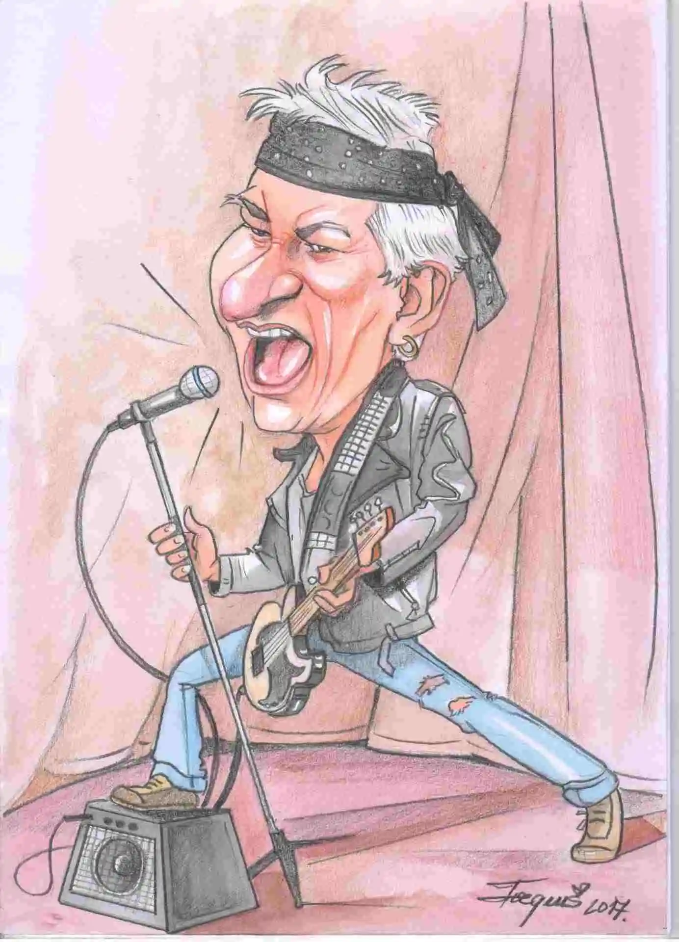 Karikatura rocker  farebná na objednávku.A3