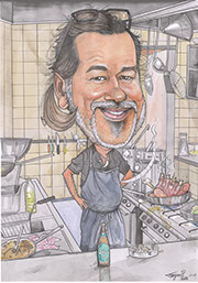 Detailná karikatúra podľa fotky vytvorená na mieru ako darček k narodeninám.